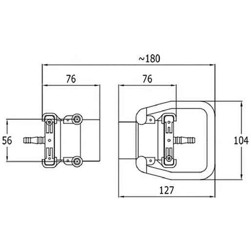 Technische Zeichnung von Stecker für Gabelstapler 160 A 35 – 50 mm2 100