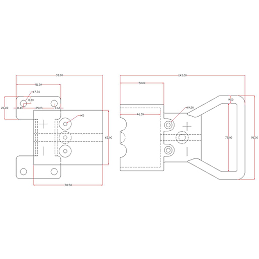Dessin technique de CONNECTEUR COMPLET 160A 105