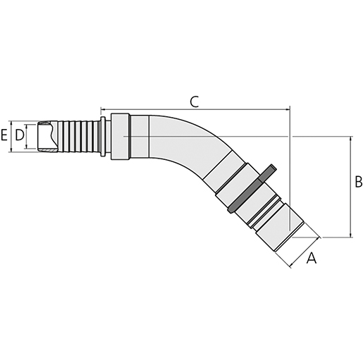 45°-KUPPLUG MÄNNLICH T.1/4X10 Technische Zeichnung von 45°-KUPPLUG MÄNNLICH T.1/4X10 100