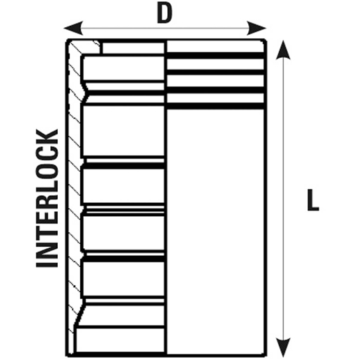 Dessin technique de Douille de blocage pour tuyau 4SH 100