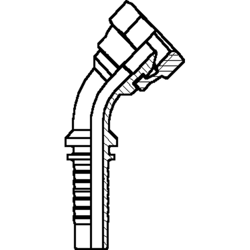 VERBINDUNG I.GEW.GAS 45°S.3/8--1/2 Technische Zeichnung von VERBINDUNG I.GEW.GAS 45°S.3/8--1/2 100