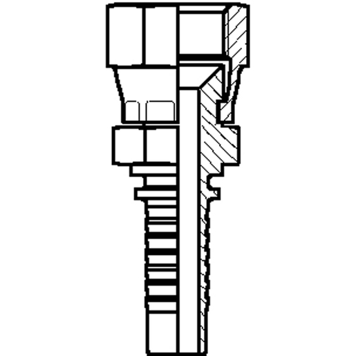 Technische Zeichnung von Gewinde KOMATSU Buchse JIS geweitet 100