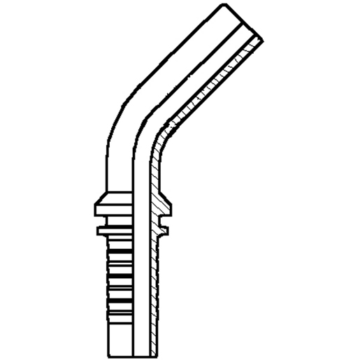 Technische Zeichnung von Rohrende 45° 100