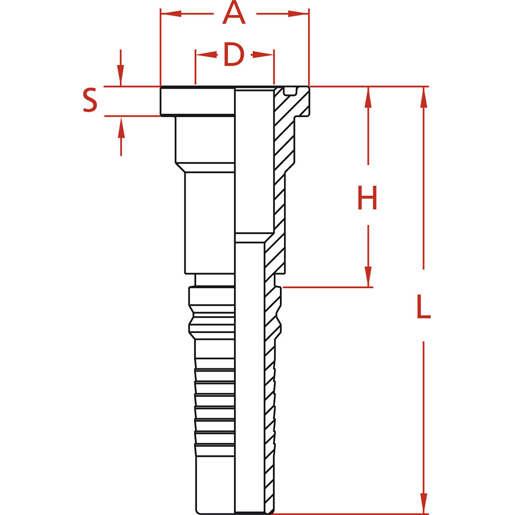 Technische Zeichnung von Gerader Flansch SAE J518 3000PSI 100