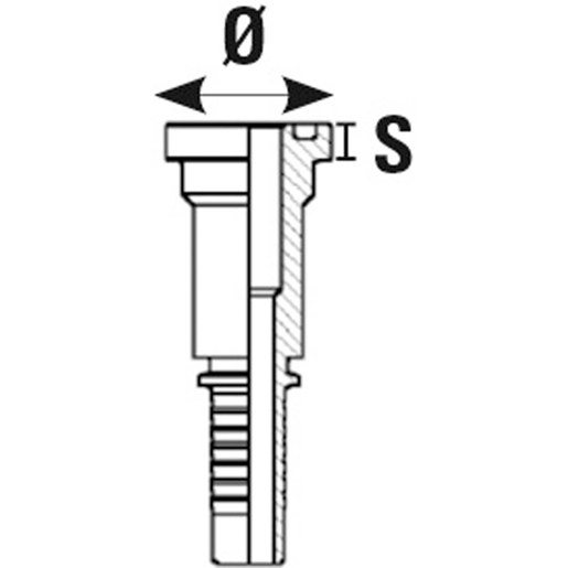 Technische Zeichnung von Gerader Flansch SUPERCAT 100