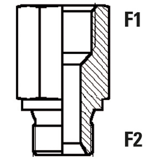 Technische Zeichnung von Metrische Gewindeverlängerung Außengewinde/Innengewinde gebörd. 60° 100