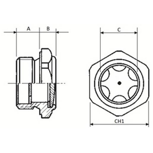 Dessin technique de Voyant d’huile en aluminium 100