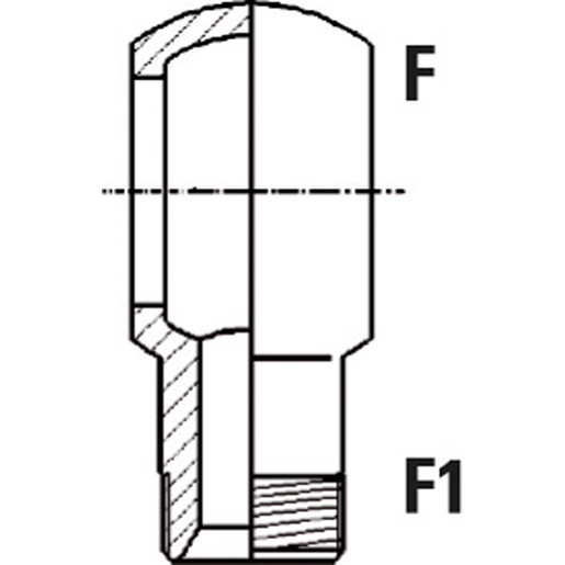 Technische Zeichnung von Öse Gewinde GAS/metrisch 100