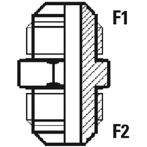 Technische Zeichnung von Nippel M/M Gewinde JIC UNF 37° 100