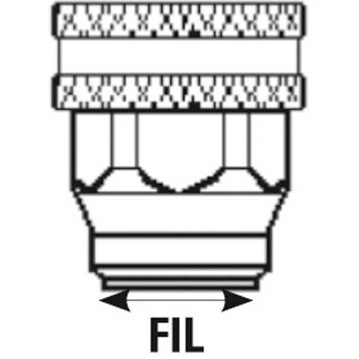 Dessin technique de Raccords rapides en laiton à passage libre femelle 100