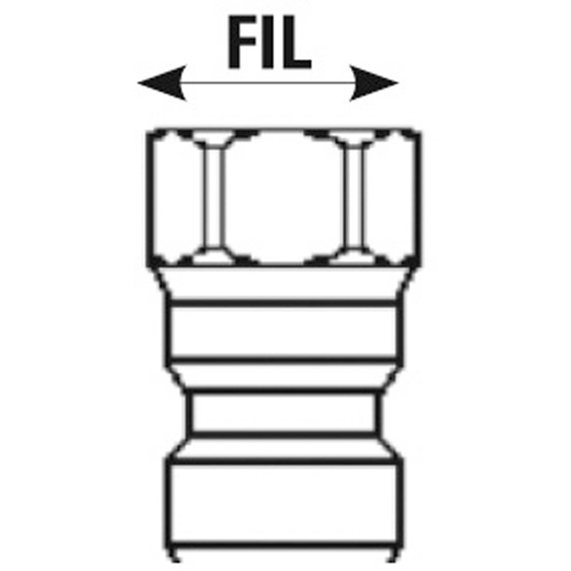 Dessin technique de Raccords rapides en laiton à passage libre mâle 100