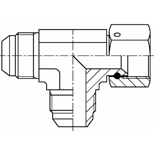 Dessin technique de Adaptateur en "T" JIC M/M/F 100