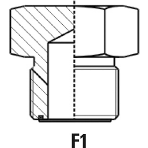 Dessin technique de Bouchon fileté mâle O.R.F.S 100
