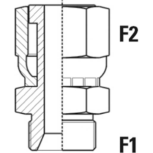 ADAPTER M.BSP-W.GIR. ORFS 3/8 - 11/16 Technische Zeichnung von ADAPTER M.BSP-W.GIR. ORFS 3/8 - 11/16 100