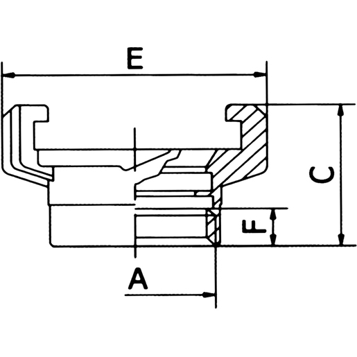 Technische Zeichnung von Messingkupplungen für Wasserdurchlass mit Außengewinde 100