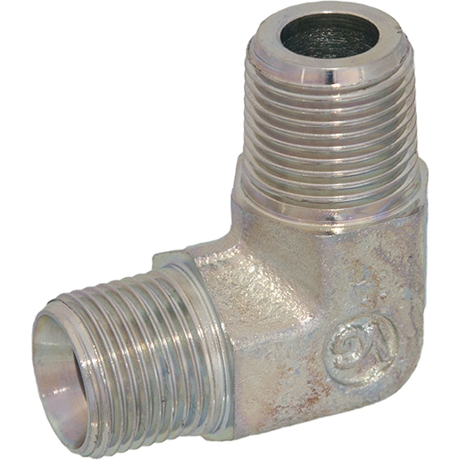 Adaptateur mâle 90° gaz cylindrique - gaz conique