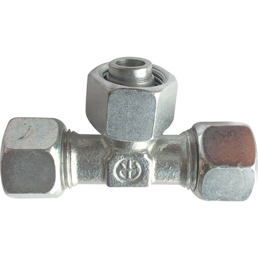 Adaptateur en "T" mâle DIN 2353 femelle rotatif à pied