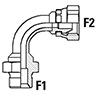 Technische Zeichnung von Nippel Gewinde GAS Adapter Außeng./Inneng. dreh. GAS Zyl. gebörd. 60° Einzelstück 100