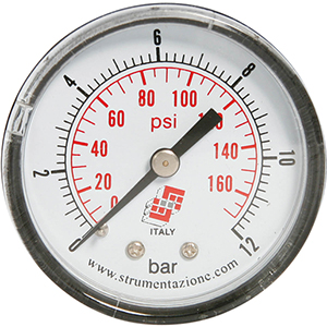 Trockenmanometer 0-12 bar Anschluss hinten