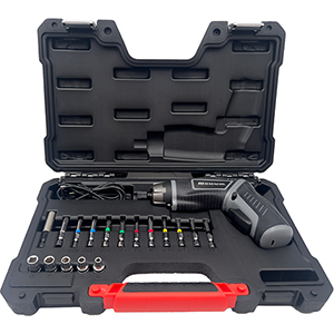 Set de atornillador a batería 3,6V con puntas y estuche