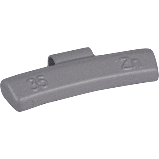 Contrapeso de zinc pintado en gris para llantas de aleación 35 g Contrapeso de zinc pintado en gris para llantas de aleación 35 g