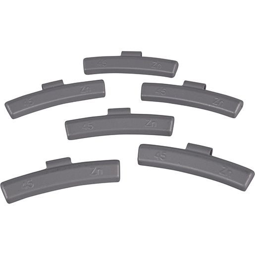 Contrapeso de zinc pintado en gris para llantas de aleación 45 g Contenido de Contrapeso de zinc pintado en gris para llantas de aleación 45 g 200