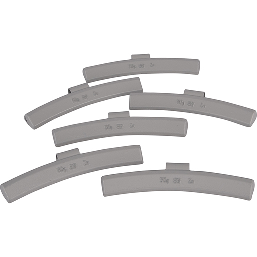 Contrapeso de zinc pintado en gris para llantas de aleación 50 g Contenido de Contrapeso de zinc pintado en gris para llantas de aleación 50 g 200