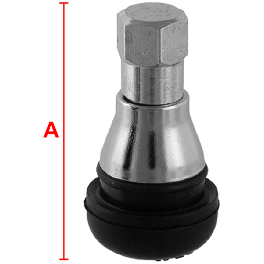 Valvola SNAP-IN cromata TR412 per pneumatici tubeless auto Disegno tecnico di Valvola SNAP-IN cromata TR412 per pneumatici tubeless auto 100