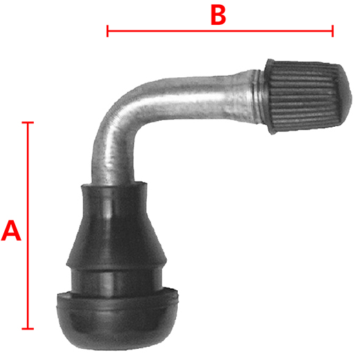 Valvola 90° SNAP-IN cerchi tubeless scooter e moto foro 8,3 mm Disegno tecnico di Valvola 90° SNAP-IN cerchi tubeless scooter e moto foro 8,3 mm 100