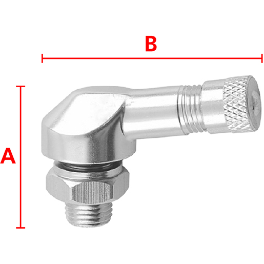 Disegno tecnico di Valvola angolare 90° in alluminio per pneumatici tubeless moto 100