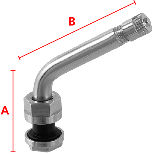 Valvola TR544D per tubeless autocarri con cerchi in lega Disegno tecnico di Valvola TR544D per tubeless autocarri con cerchi in lega 100