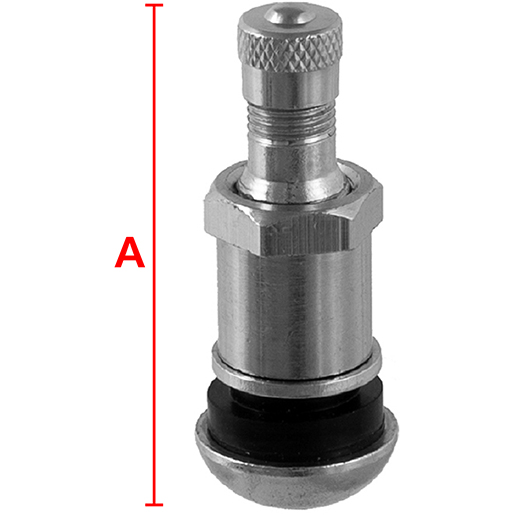 Valvola tubeless nichelata con dado lungo Disegno tecnico di Valvola tubeless nichelata con dado lungo 100