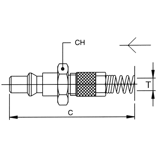 KUPPLUNGSSTECKER F. STECKANSCHL. 6x8 Technische Zeichnung von KUPPLUNGSSTECKER F. STECKANSCHL. 6x8 100