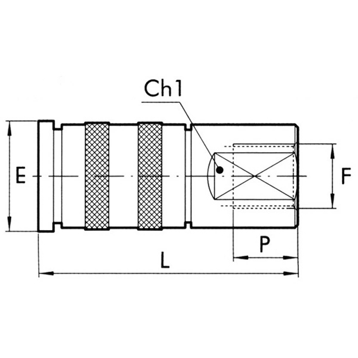 Technische Zeichnung von Kugelkupplung mit Innengewinde METAL WORK Serie 300 (riesig) 100