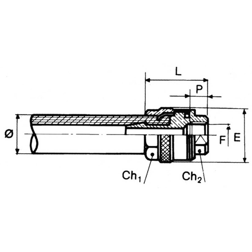 Technische Zeichnung von Schlauchkupplung - METAL WORK Serie 200 (STANDARD) 100