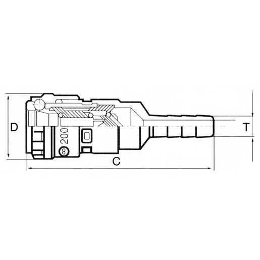 Technische Zeichnung von Kupplung (STANDARD) mit "PTG" 100