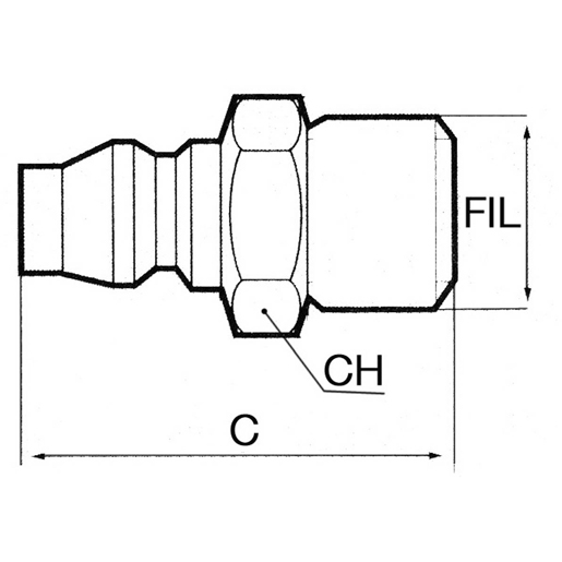 Technische Zeichnung von STANDARD"-Schnellkupplung mit Außengewinde 100