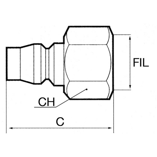 Technische Zeichnung von STANDARD"-Schnellkupplung mit Innengewinde 100