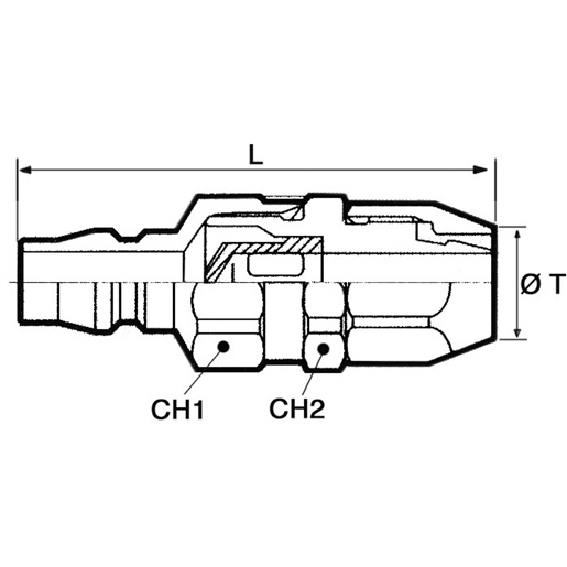 SCHNELLKUPPL.STECKER SCHL.AN.6,5x10 Technische Zeichnung von SCHNELLKUPPL.STECKER SCHL.AN.6,5x10 100