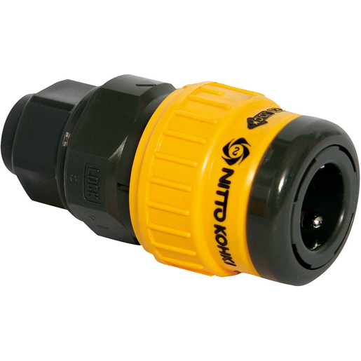 Kunststoffkupplung mit Ventil und Schlauchanschluss