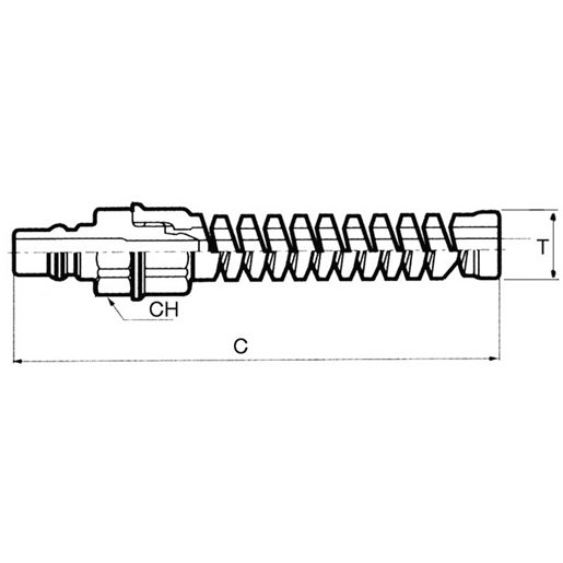 Dessin technique de Raccord en plastique avec spirale 100