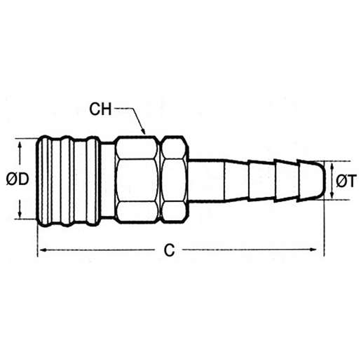 Technische Zeichnung von Kupplung (Riese) mit "PTG" 100