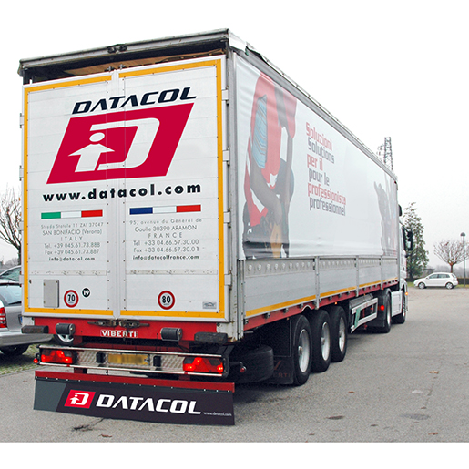 Verwendung von Spritzschutz für Lkw und Anhänger DATACOL 505