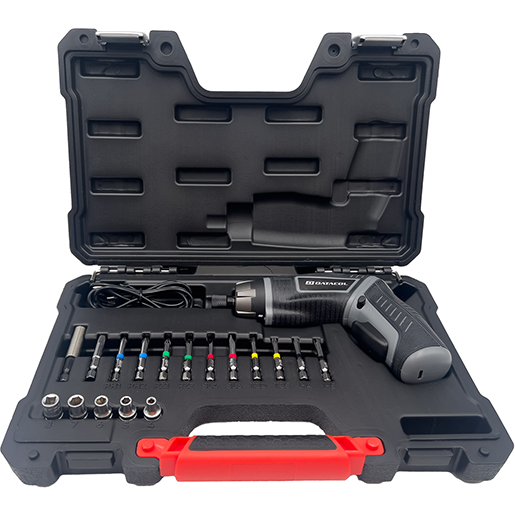 Set de atornillador a batería 3,6V con puntas y estuche