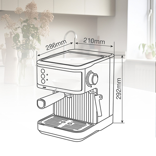 Detalle de Cafetera espresso Lakato 850W 305