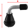 Dessin technique de Valve 90° SNAP-IN jantes tubeless scooter et moto trou 11,3 mm 100