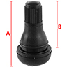 Dessin technique de Valve en caoutchouc SNAP-IN TR412 pour jantes tubeless 100
