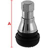 Dessin technique de Valve SNAP-IN chromée TR412 pour pneus tubeless auto 100