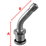 Dessin technique de Valve nickelée à 45° pour pneus tubeless de véhicules commerciaux V3-22-1 100
