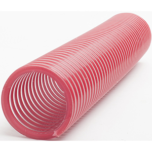 Transparenter PVC-Schlauch mit (roter) Verstärkungsspirale aus starrem PVC für Lebensmittel